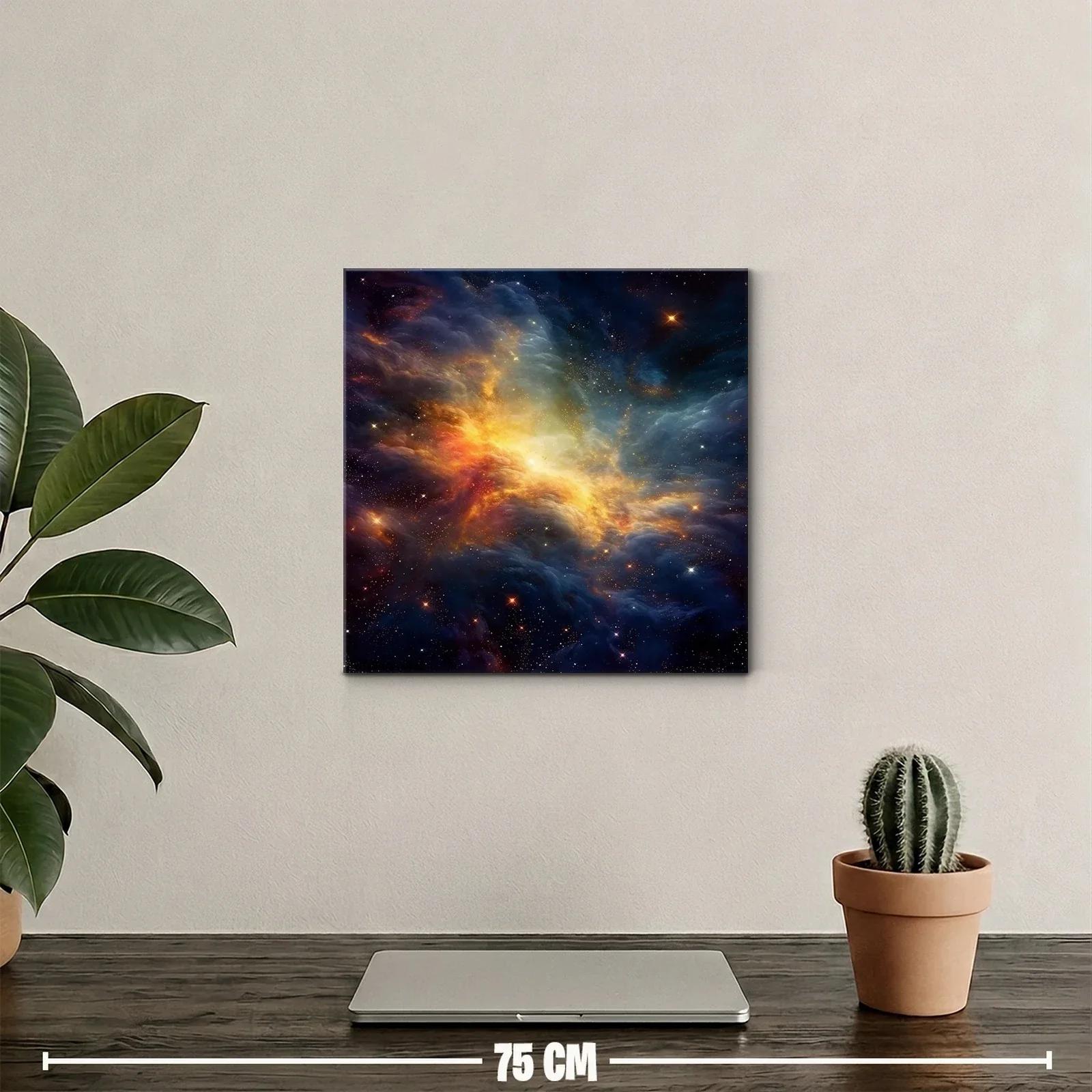 Cielo estrellado con nebulosa en tonos cálidos y fríos — miniatura 2
