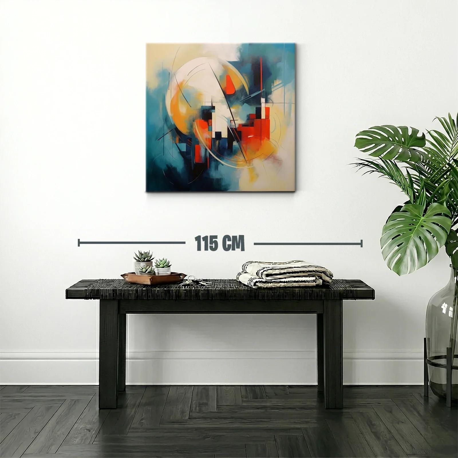 Composición abstracta con tonos cálidos y fríos vibrantes — miniatura 2