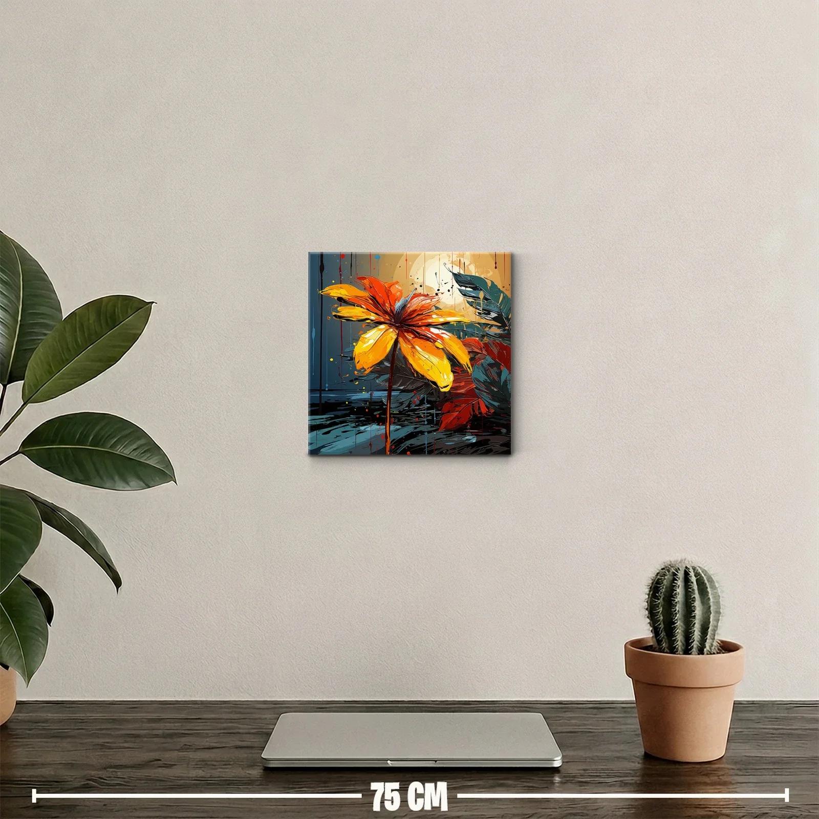 Flor vibrante con tonos cálidos y fondo nocturno — miniatura 2