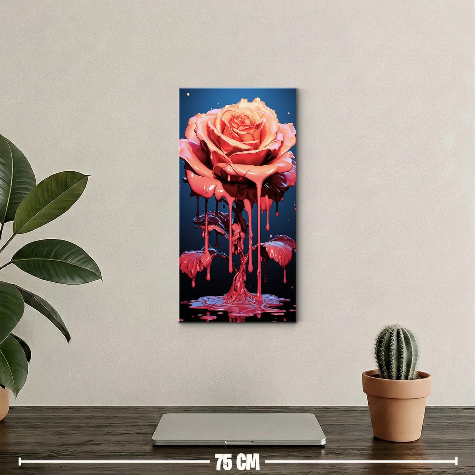 Cuadro rosa rosa con goteos de pintura — miniatura 2