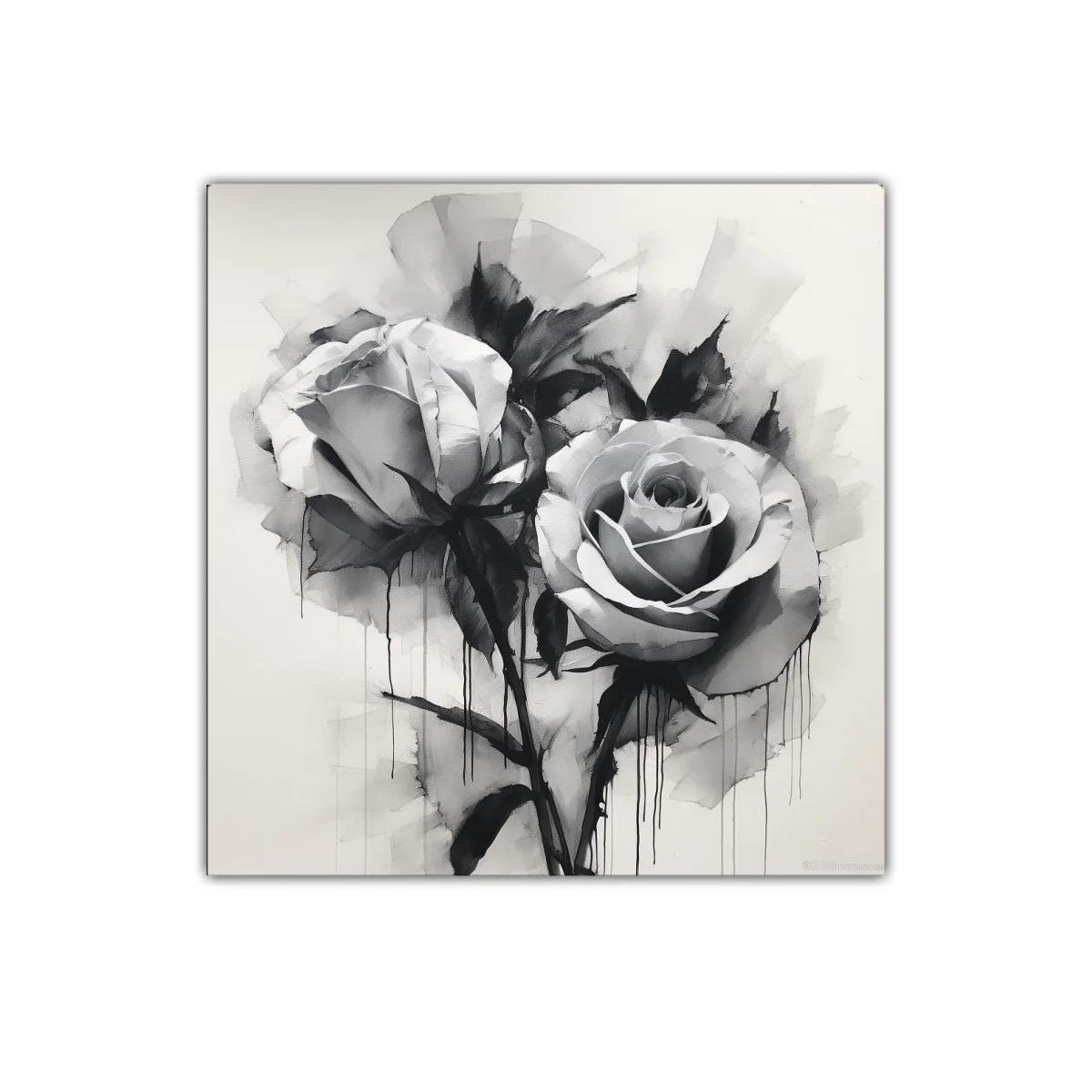 Rosas en blanco y negro con efecto acuarela moderna — imagen principal