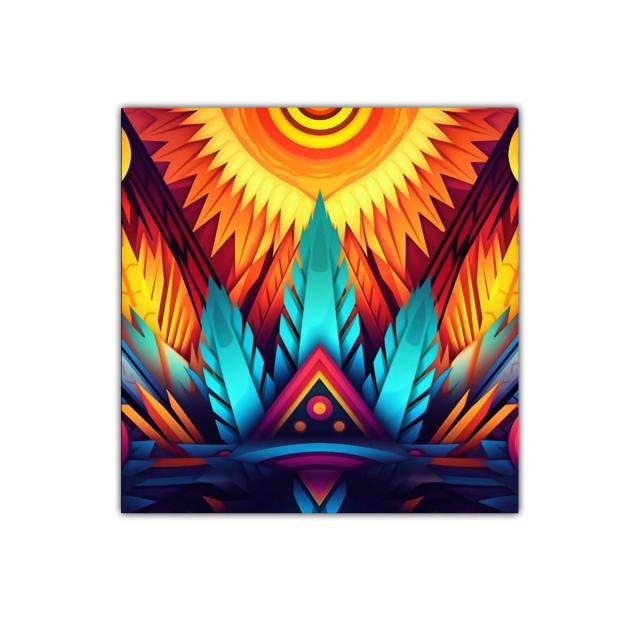 Cuadro decorativo con diseño geométrico y vibrantes colores