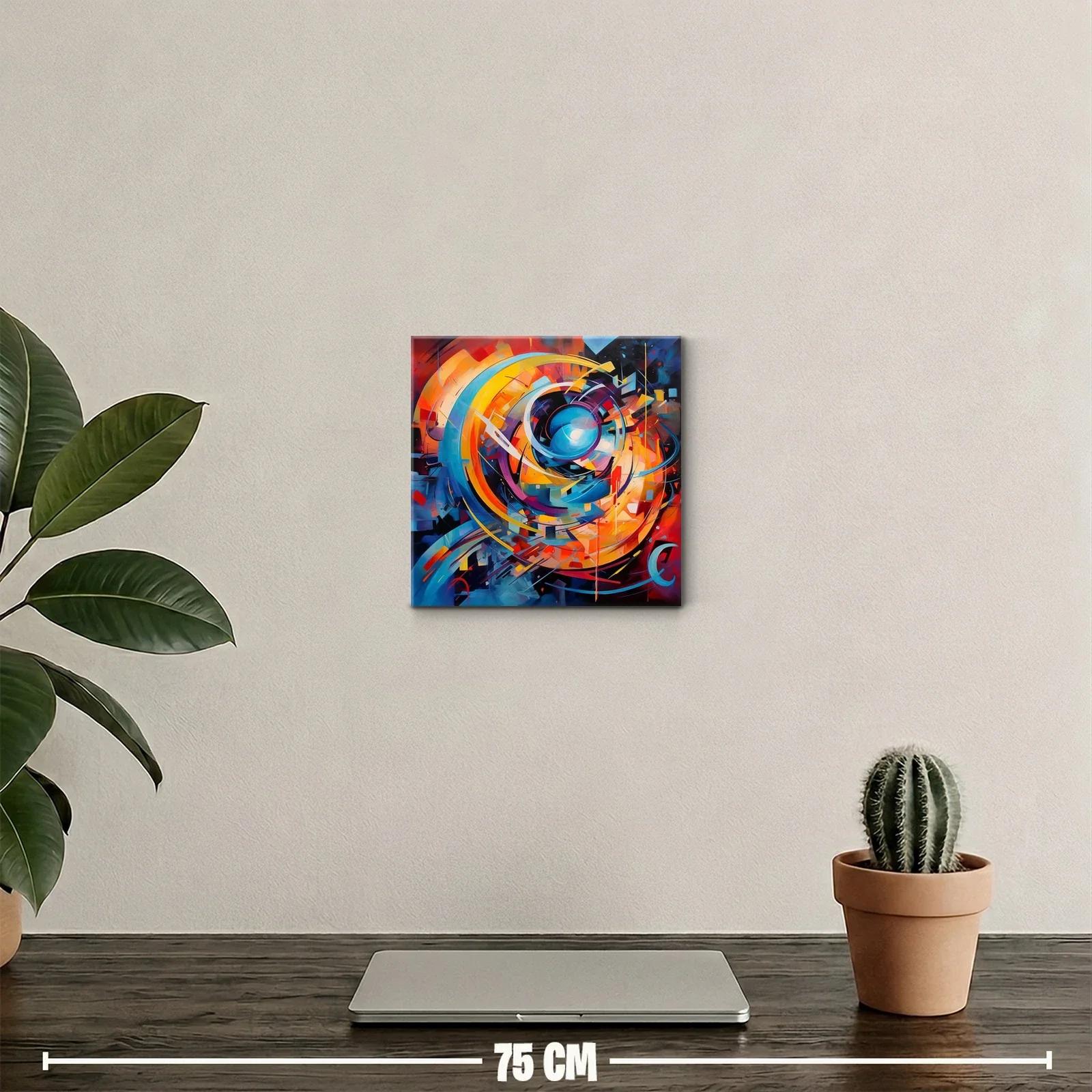 Cuadro abstracto con dinámicas formas y vibrante colorido — miniatura 2