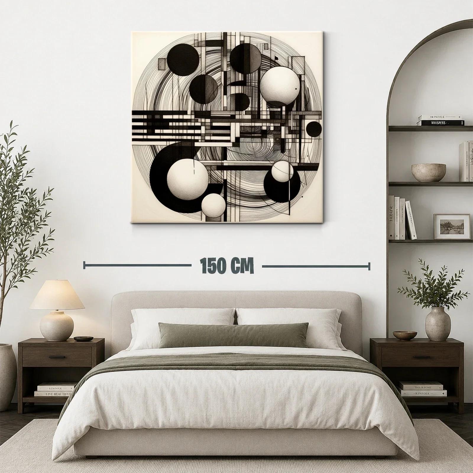 Composición geométrica en blanco y negro para espacios modernos — miniatura 3