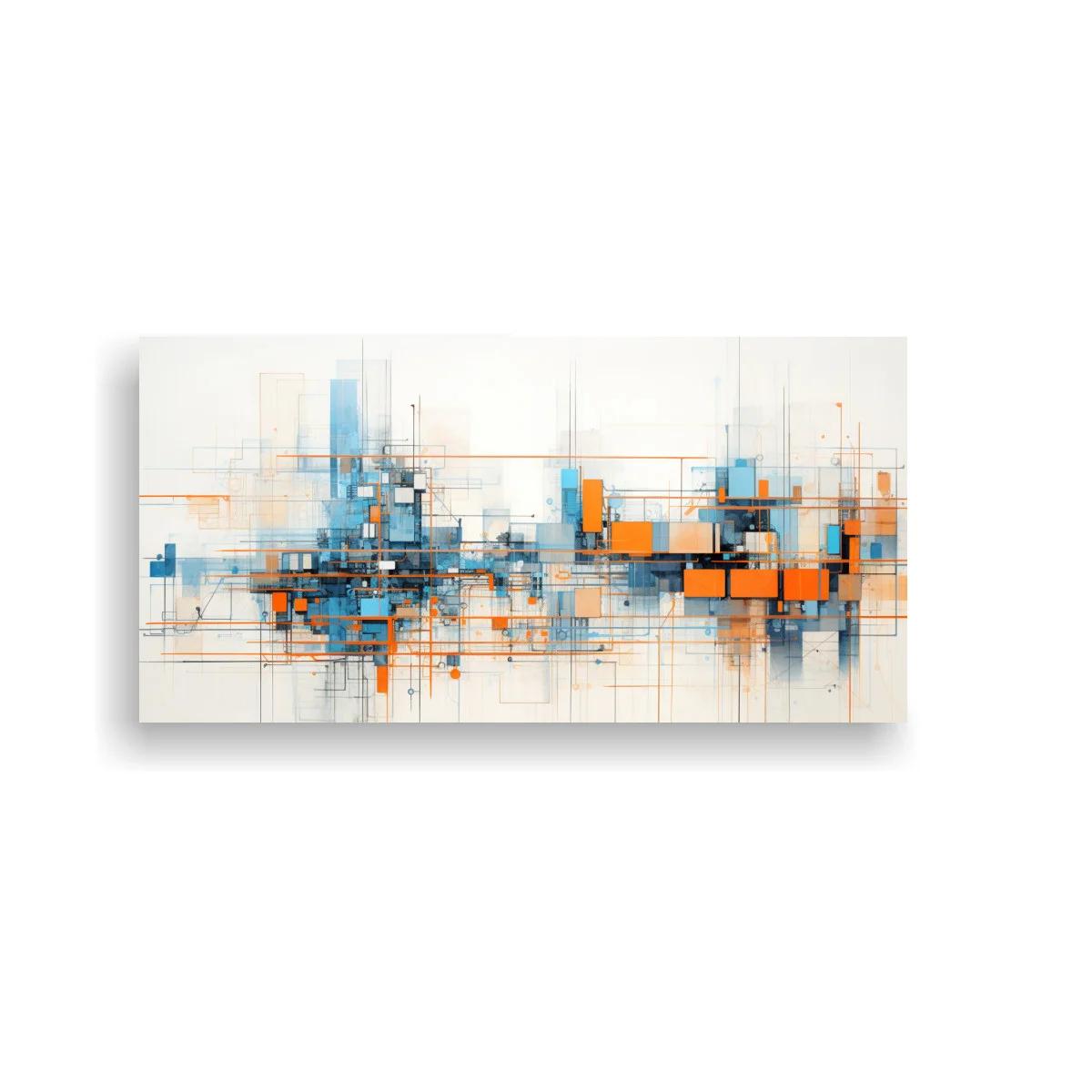Cuadro abstracción arquitectónica con rectángulos superpuestos — imagen principal