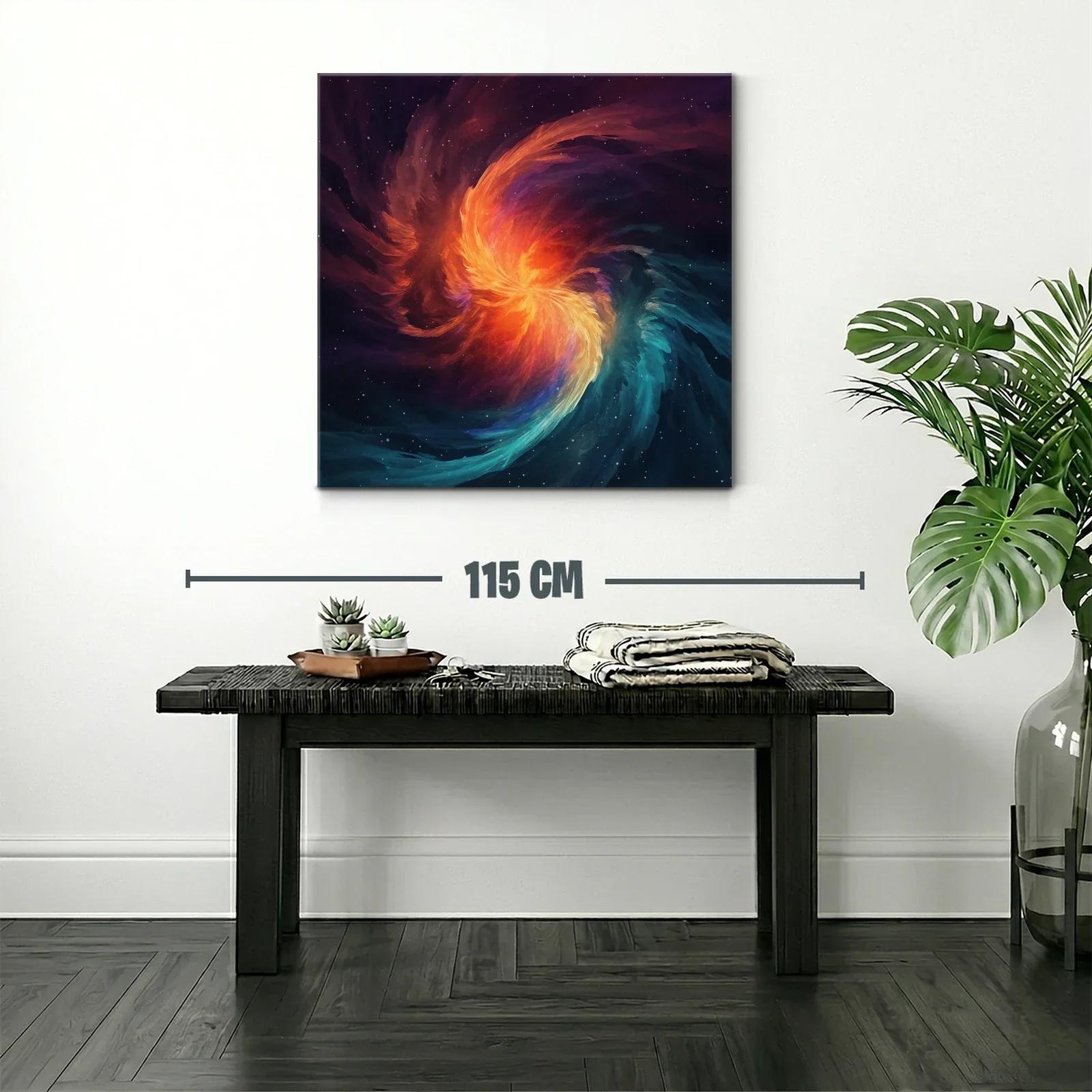 Cuadro abstracto con torbellino de fuego y agua en movimiento — miniatura 2
