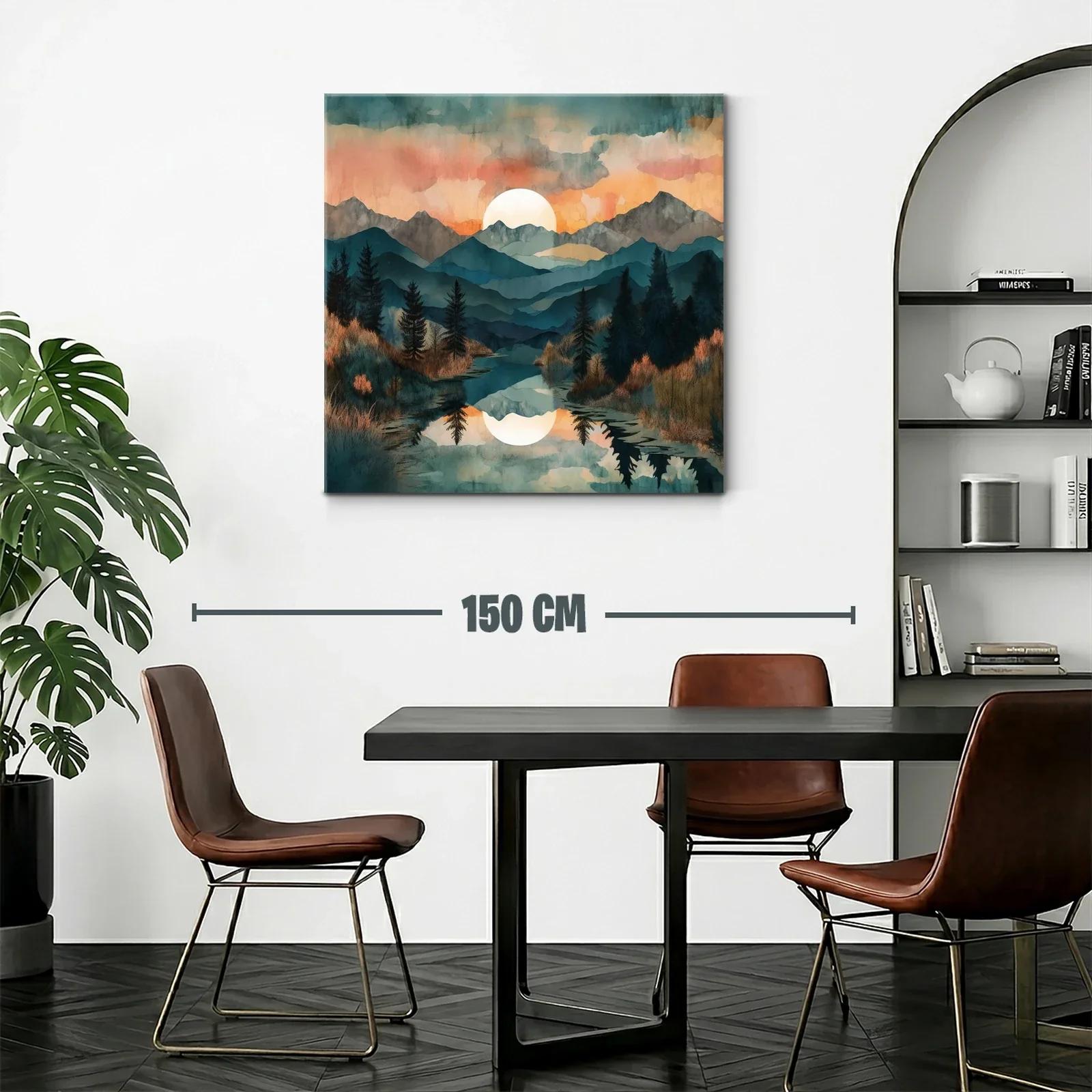 Paisaje sereno de montaña con reflejo al atardecer — miniatura 2