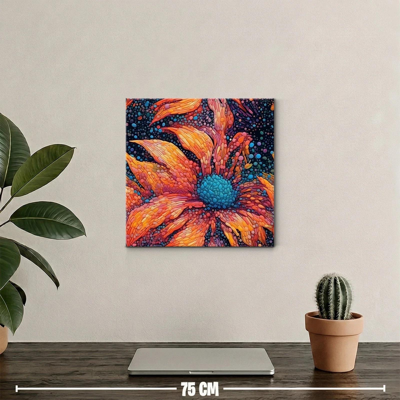 Flores vibrantes con detalles abstractos en tonos cálidos — miniatura 2