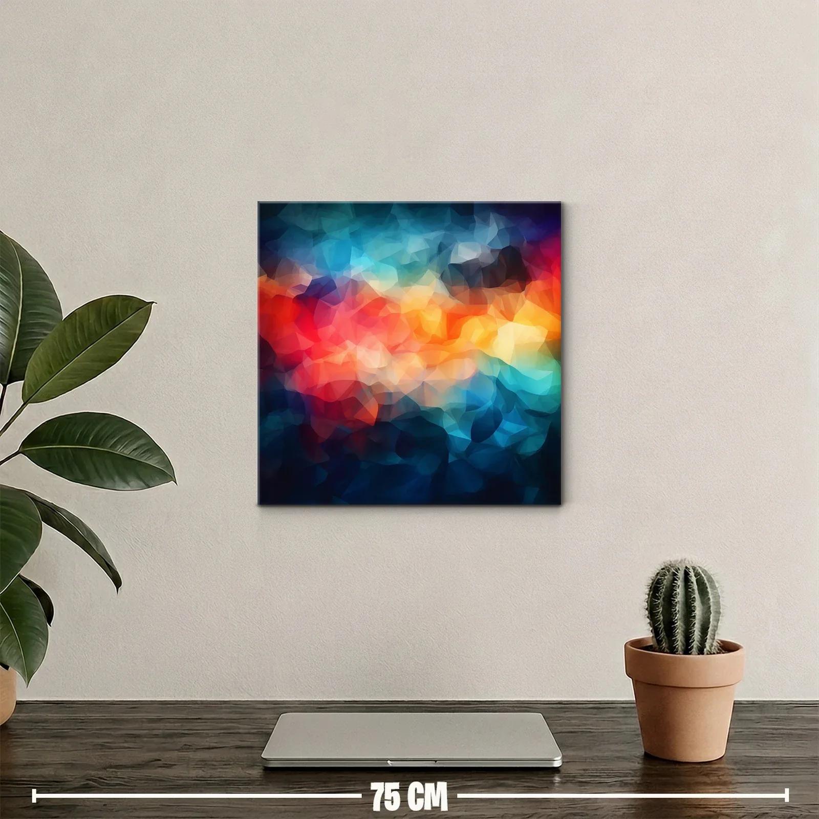 Cuadro abstracto con tonos vibrantes y efectos luminosos — miniatura 2