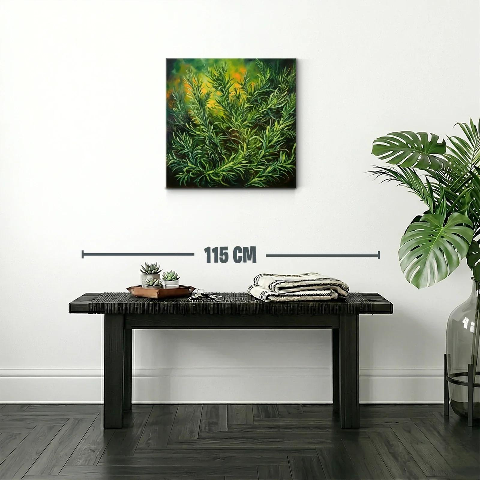 Cuadro Vegetal con Follaje Verde y Tonos Cálidos — miniatura 2