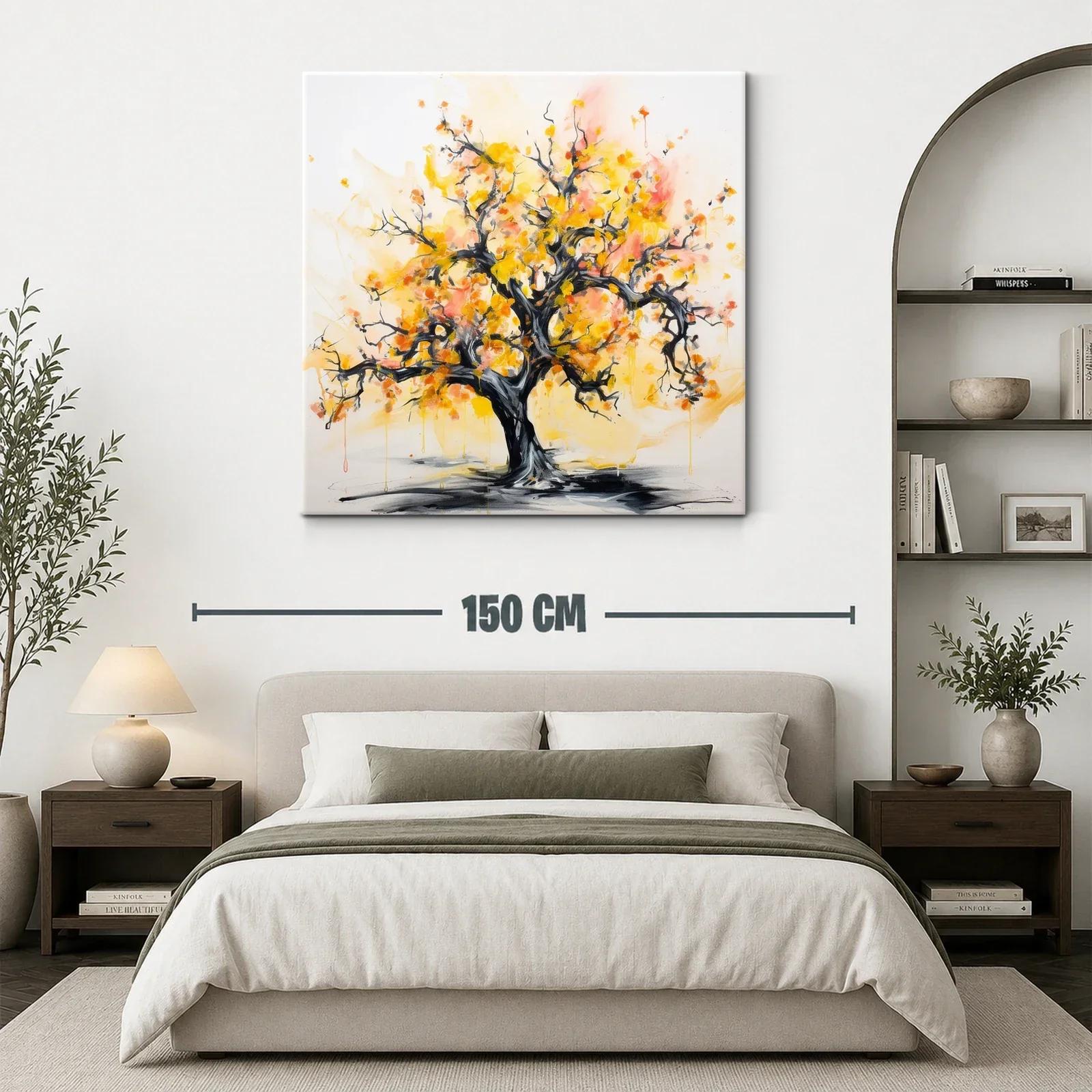 Cuadro de árbol otoñal con tonos cálidos y vibrantes — miniatura 3
