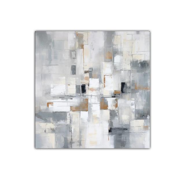 Composición abstracta en tonos neutros y cálidos