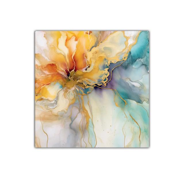 Cuadro decorativo floral en tonos cálidos y pastel