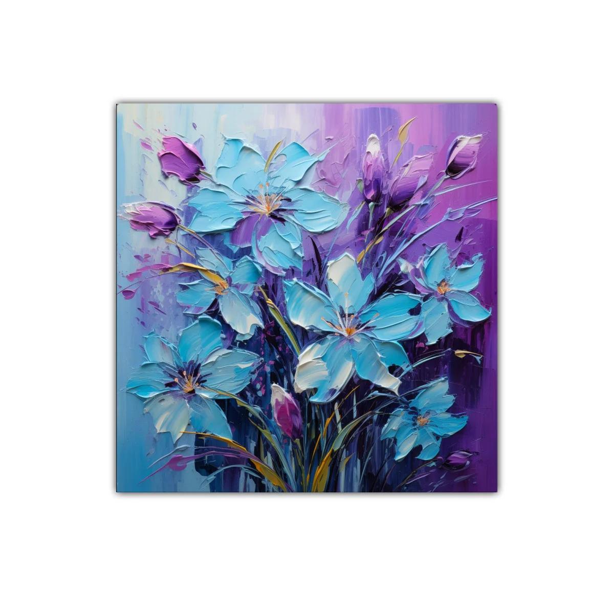 Ramo floral vibrante en tonos azules y morados — imagen principal