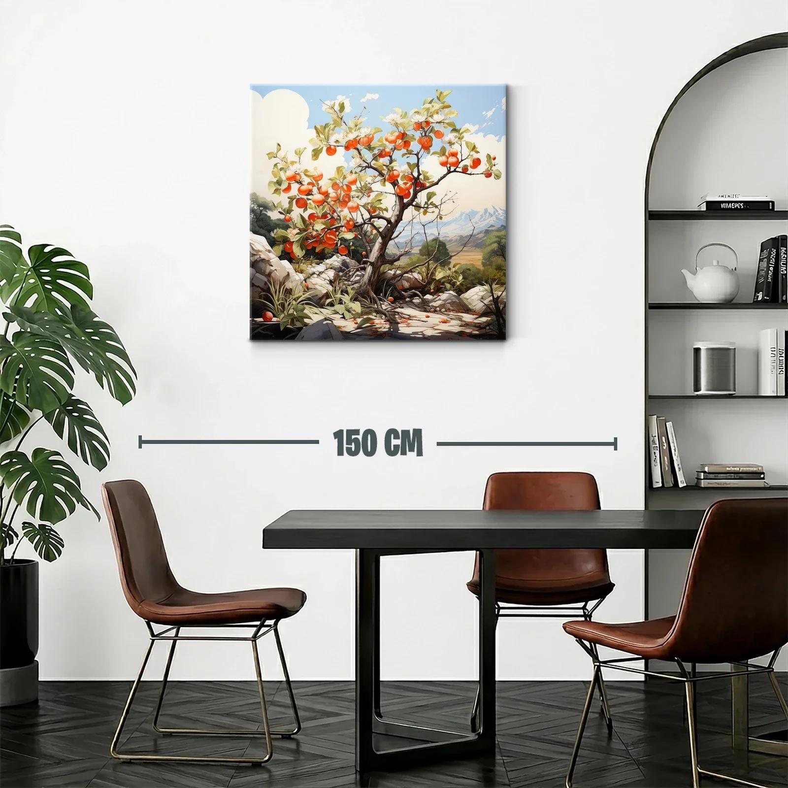 Árbol frutal en paisaje natural con tonos cálidos y cielo azul — miniatura 2