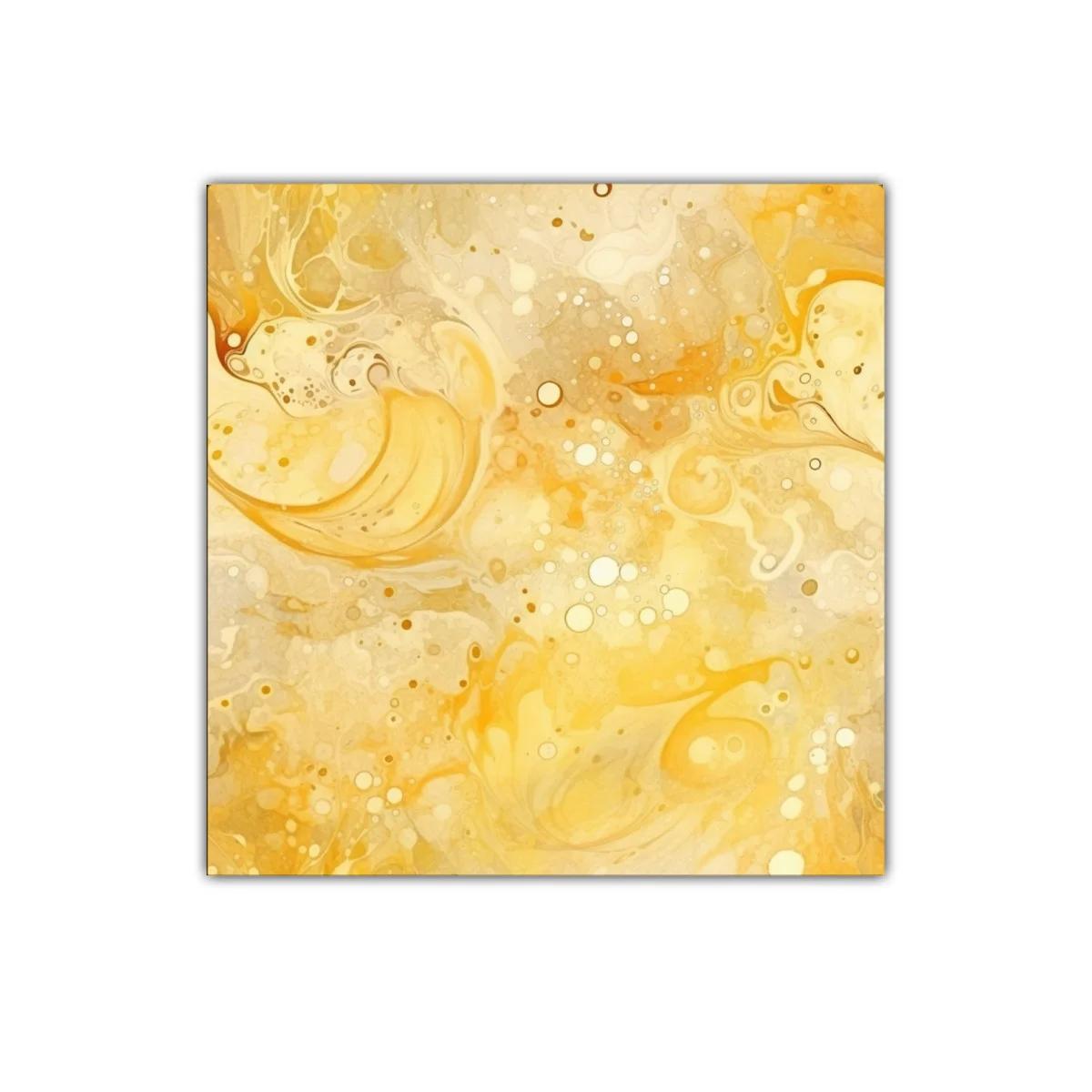 Cuadro abstracto con tonos amarillos y beige vibrantes — miniatura 1