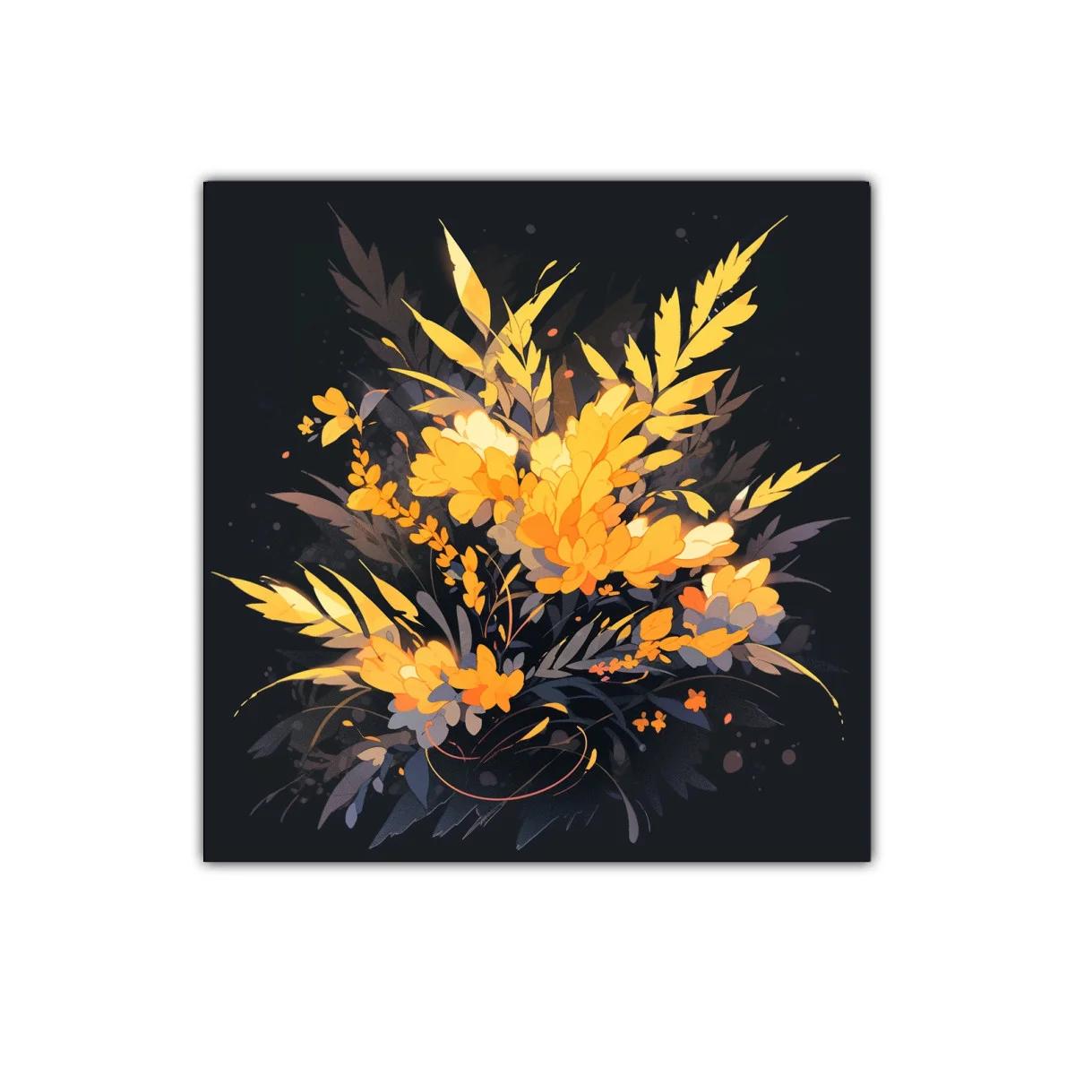 Flores doradas en contraste oscuro con delicado equilibrio — imagen principal