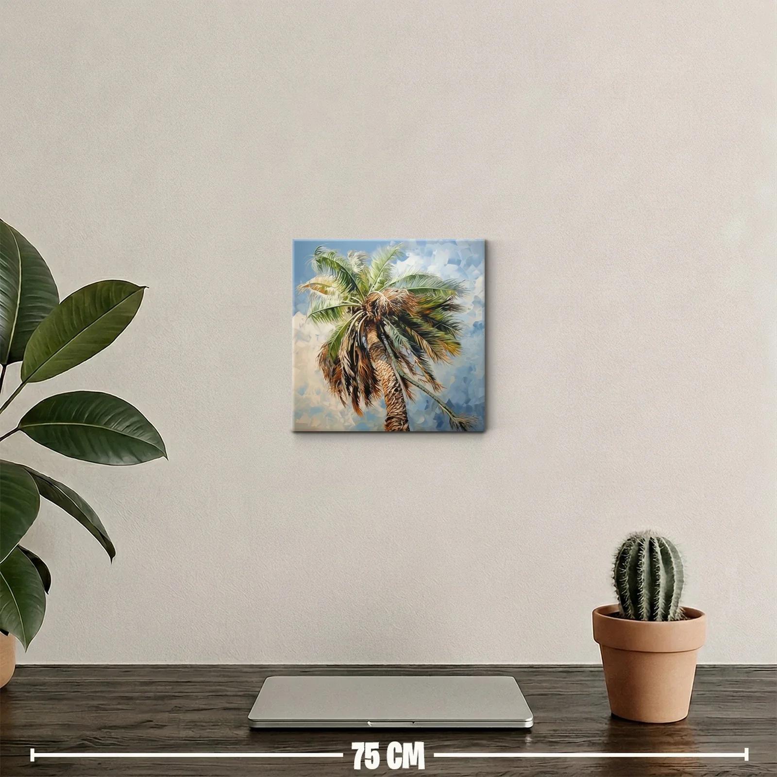 Palmera soleada con cielo azul brillante — miniatura 2