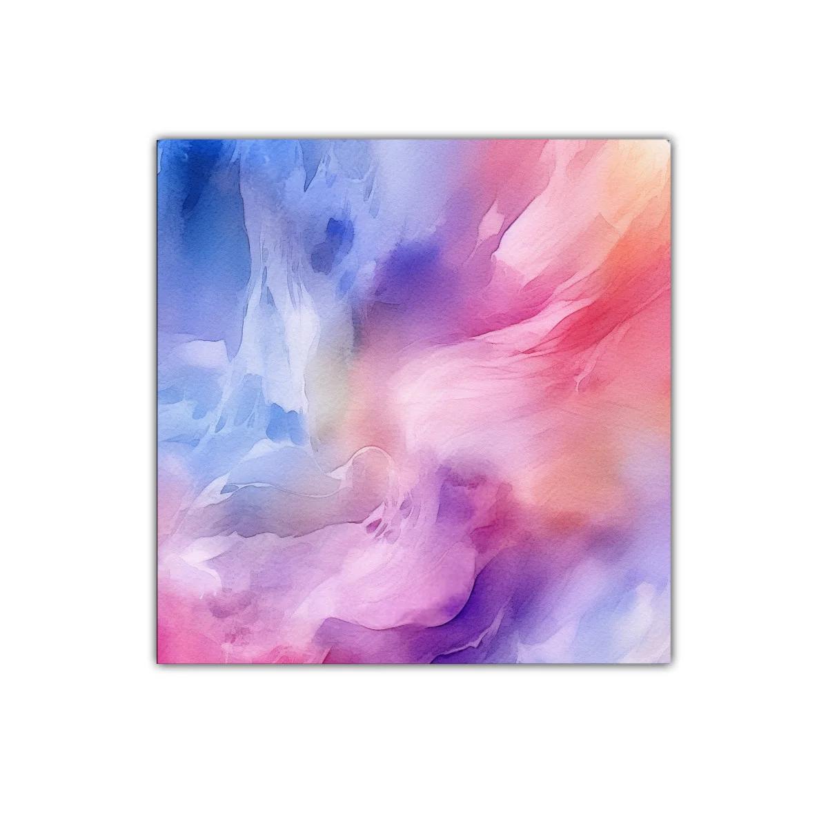 Cuadro abstracto en tonos violetas rosas y azules delicados — imagen principal