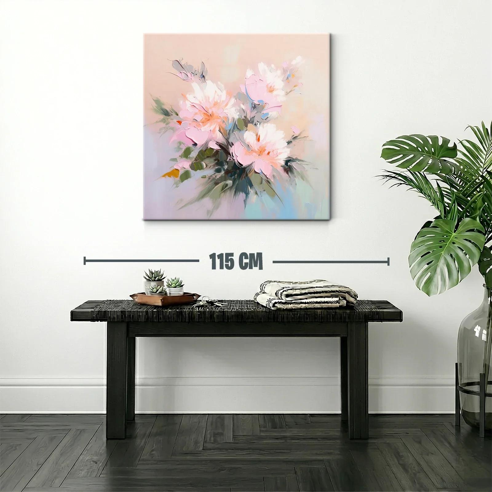 Cuadro floral con tonos pastel y pinceladas suaves — miniatura 2