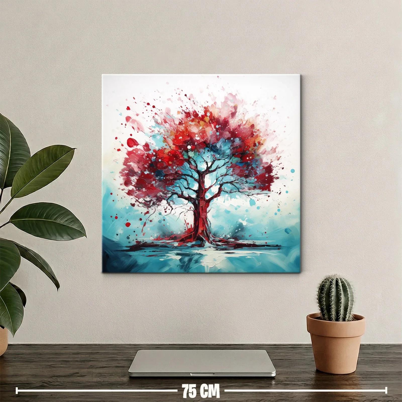 Árbol vibrante con destellos rojos y azules intensos — miniatura 2