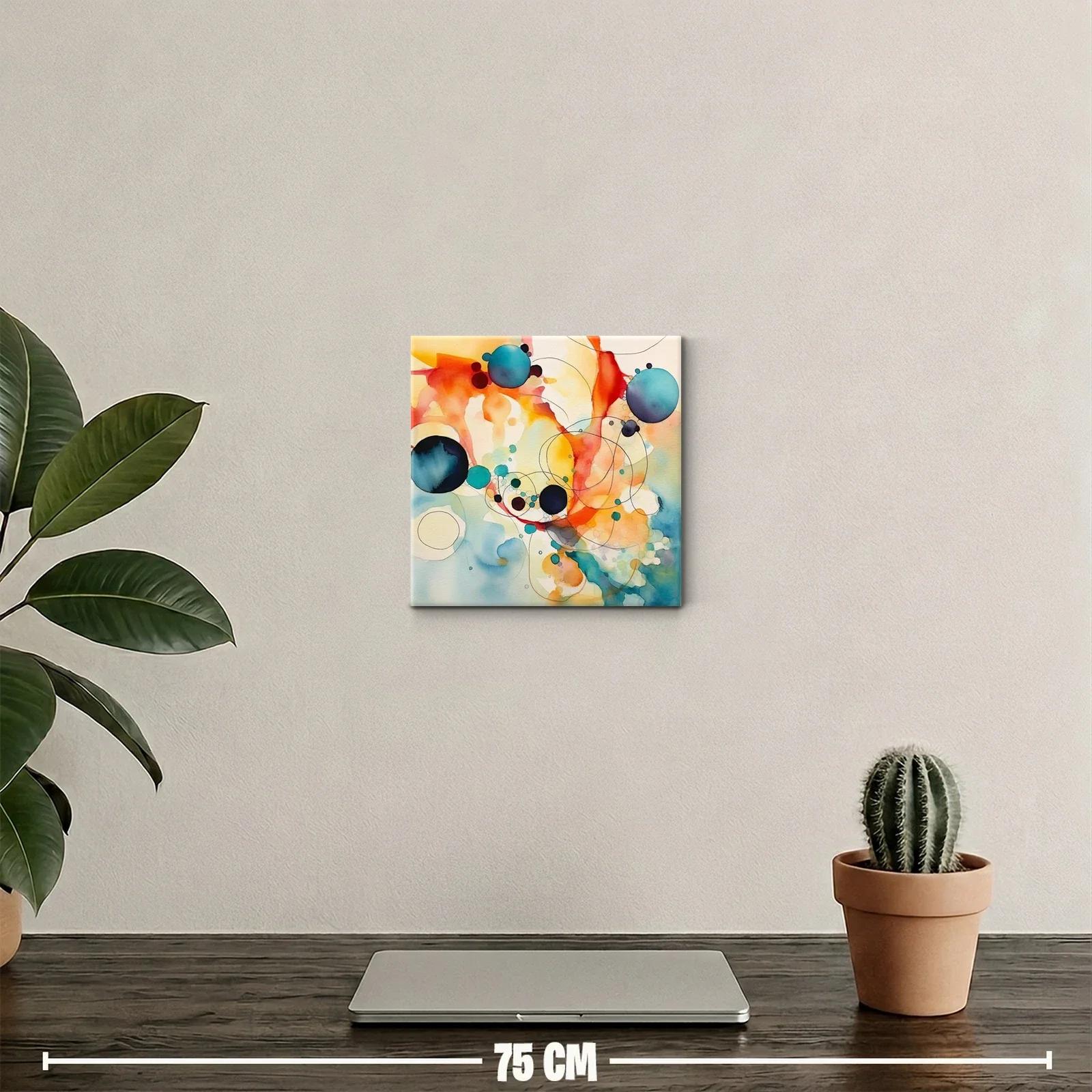 Arte abstracto con círculos vibrantes y trazos delicados — miniatura 2