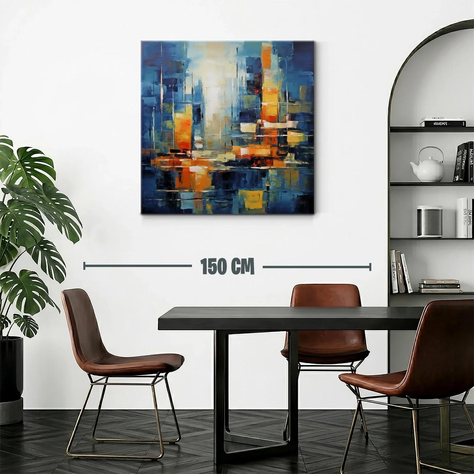 Composición abstracta con vibrantes tonos azul y naranja — miniatura 2
