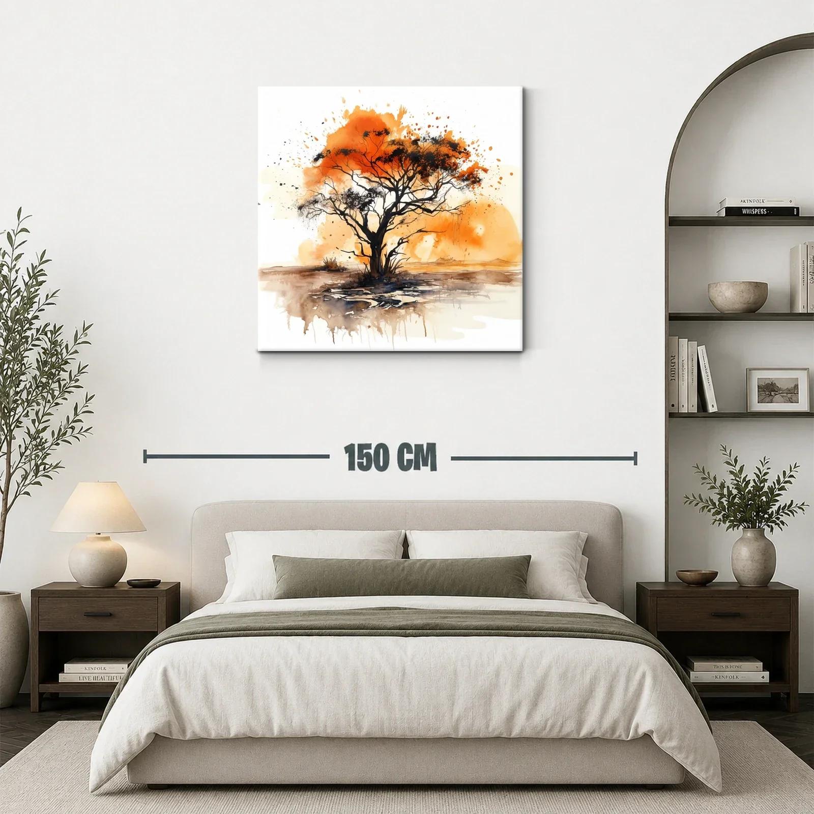 Árbol solitario con tonos cálidos y contrastes vivos — miniatura 3