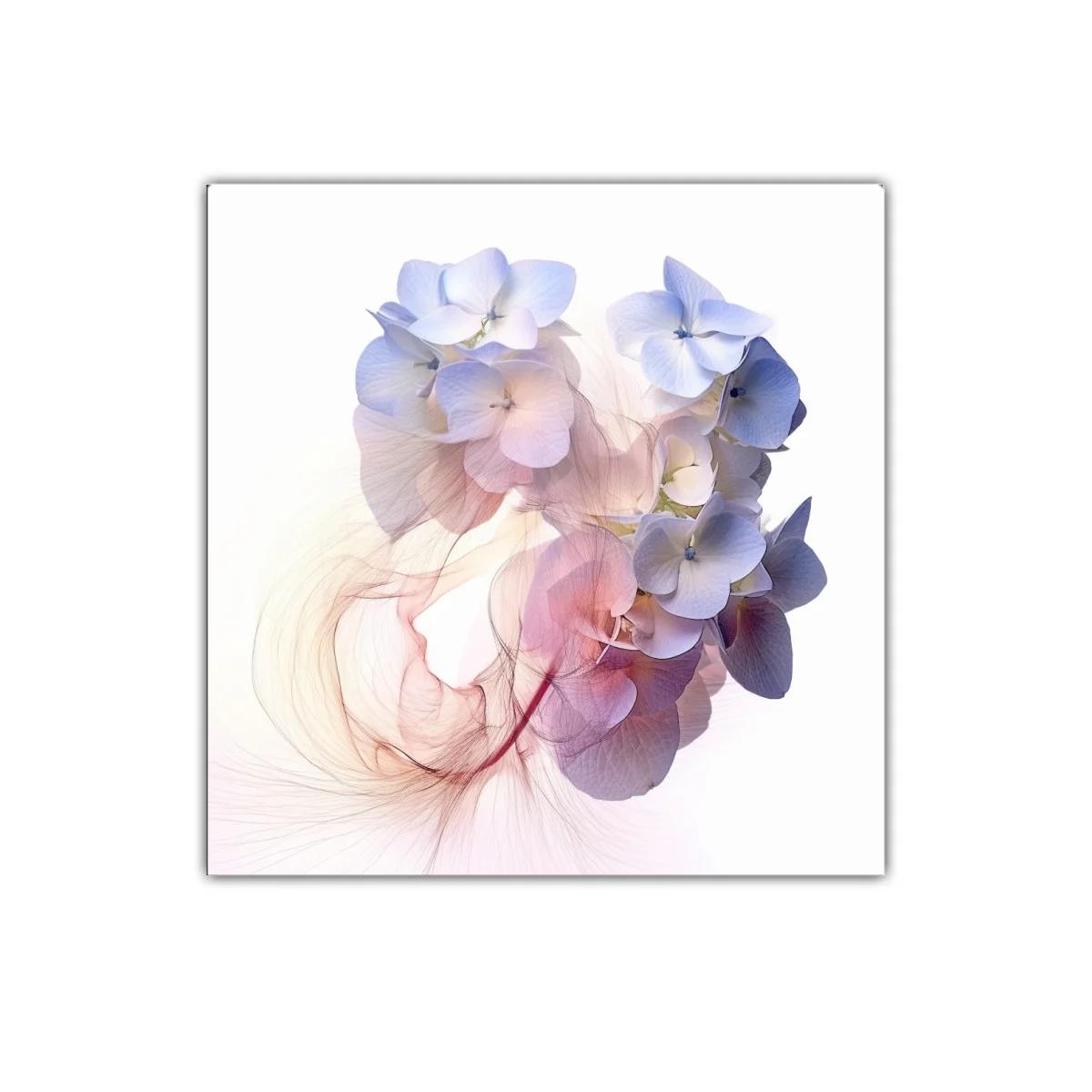 Cuadro decorativo con delicadas flores en tonos pastel suaves