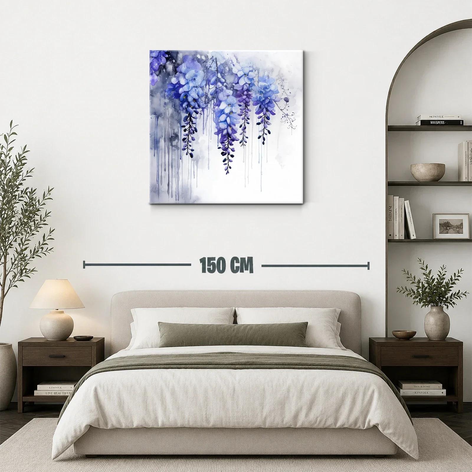 Flores en cascada en tonos violetas con efecto acuarela — miniatura 3