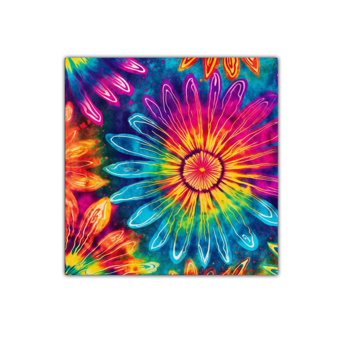 Cuadro floral vibrante con colores brillantes y efecto psicodélico — imagen principal