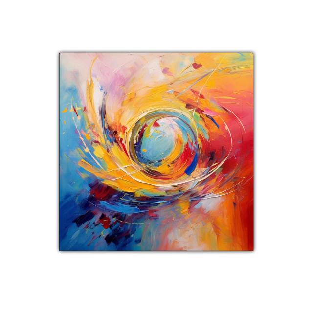 Cuadro abstracto con remolino de colores vibrantes