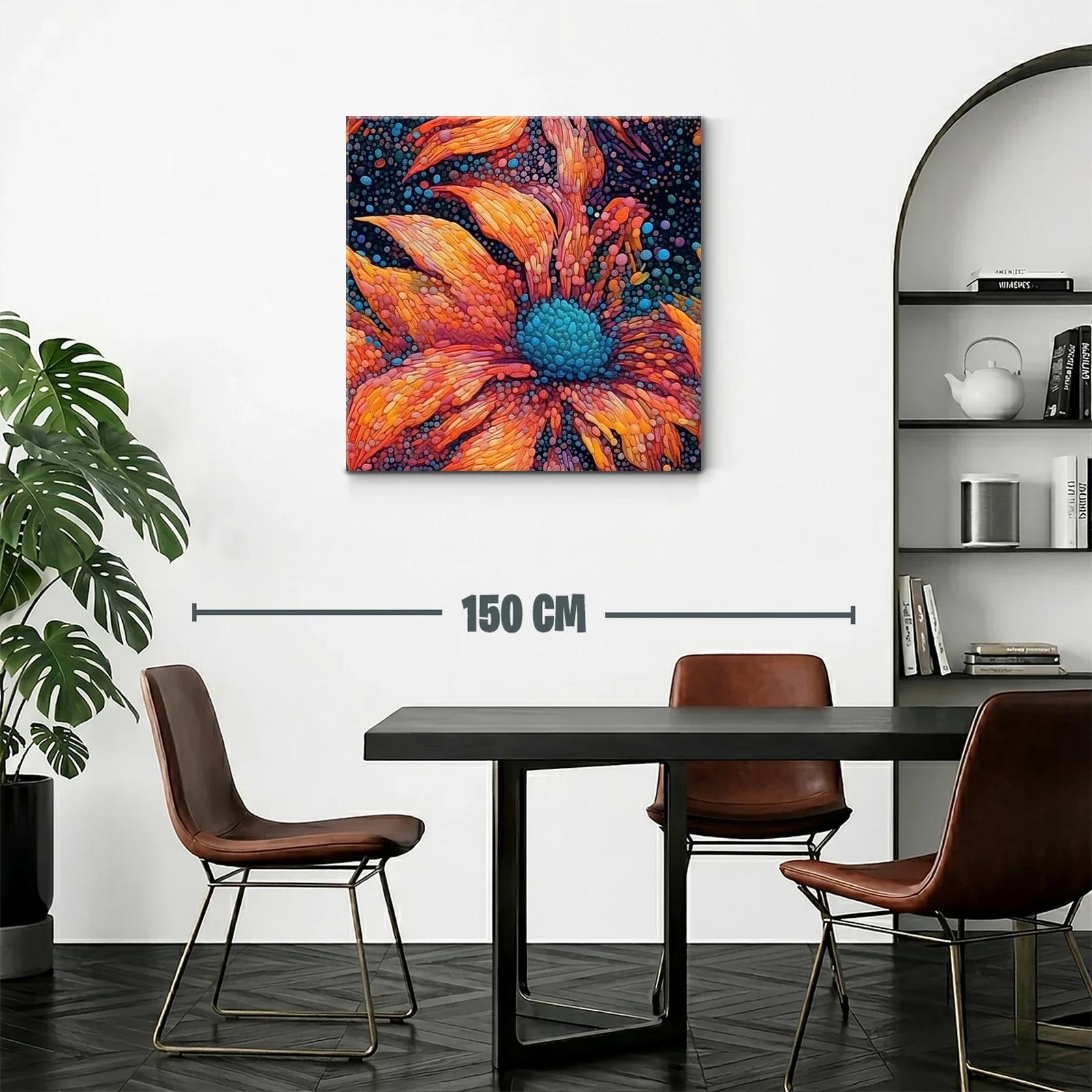 Flores vibrantes con detalles abstractos en tonos cálidos — miniatura 2