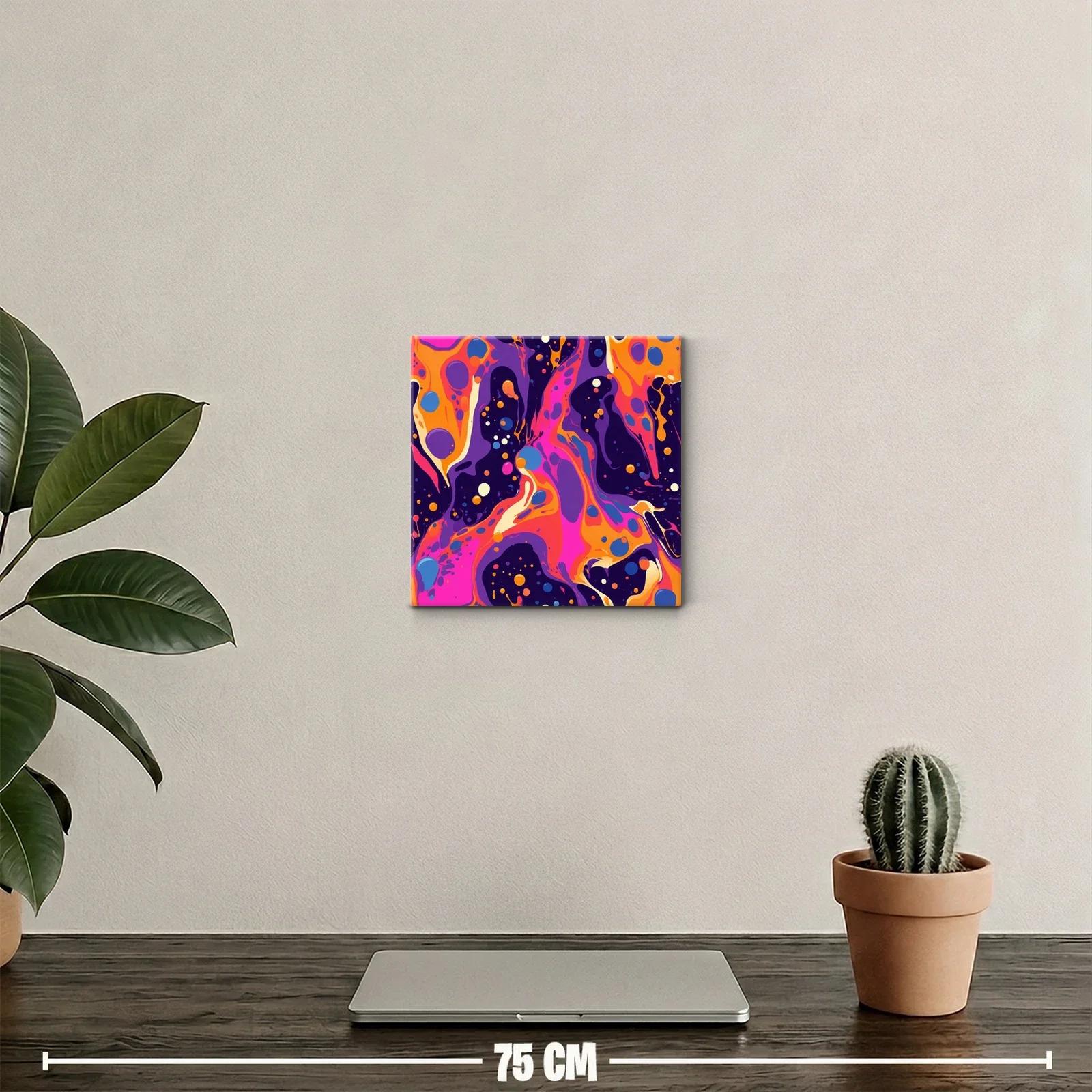 Cuadro abstracto vibrante con contrastes intensos y dinámicos — miniatura 2