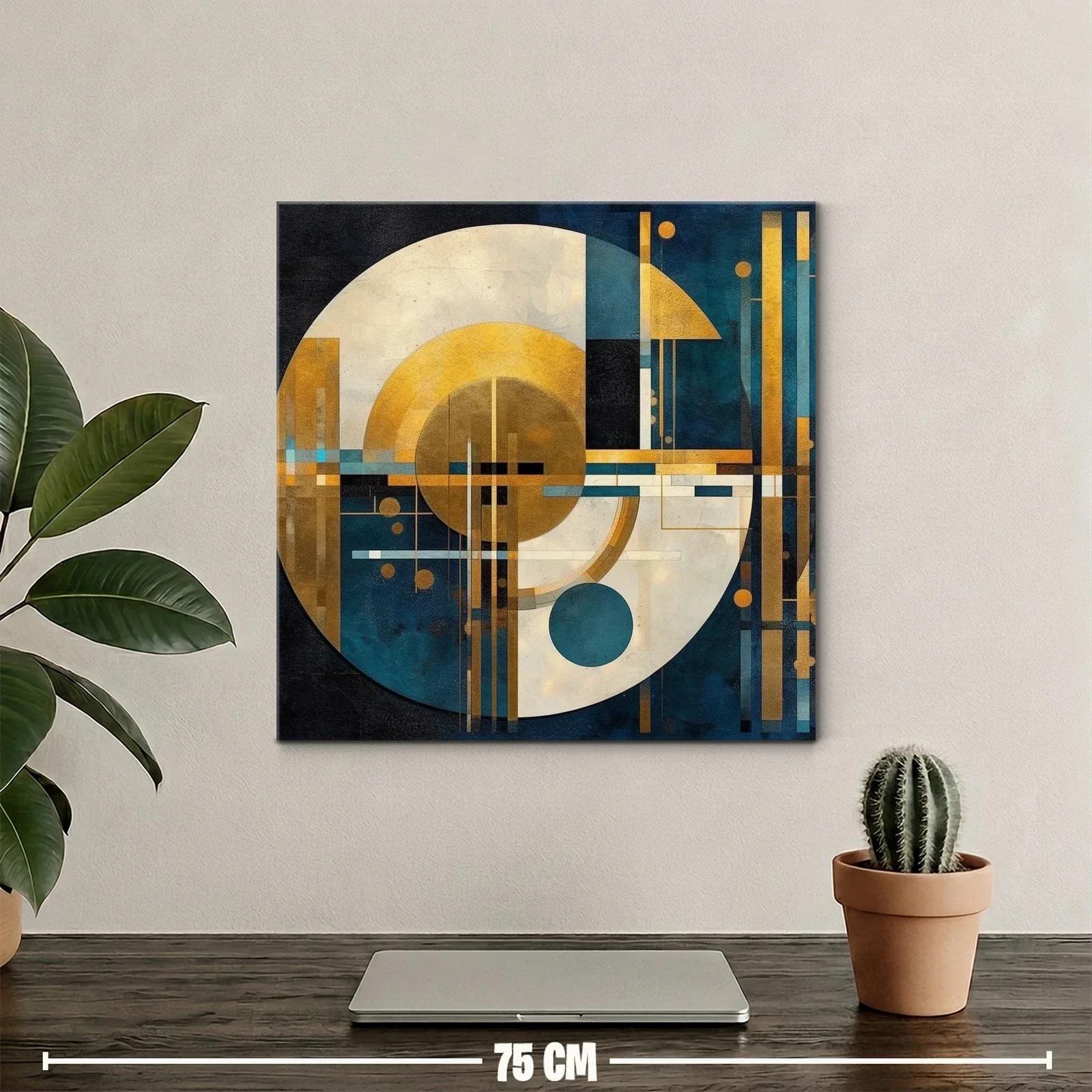 Composición geométrica con tonos dorados y azules intensos — miniatura 2