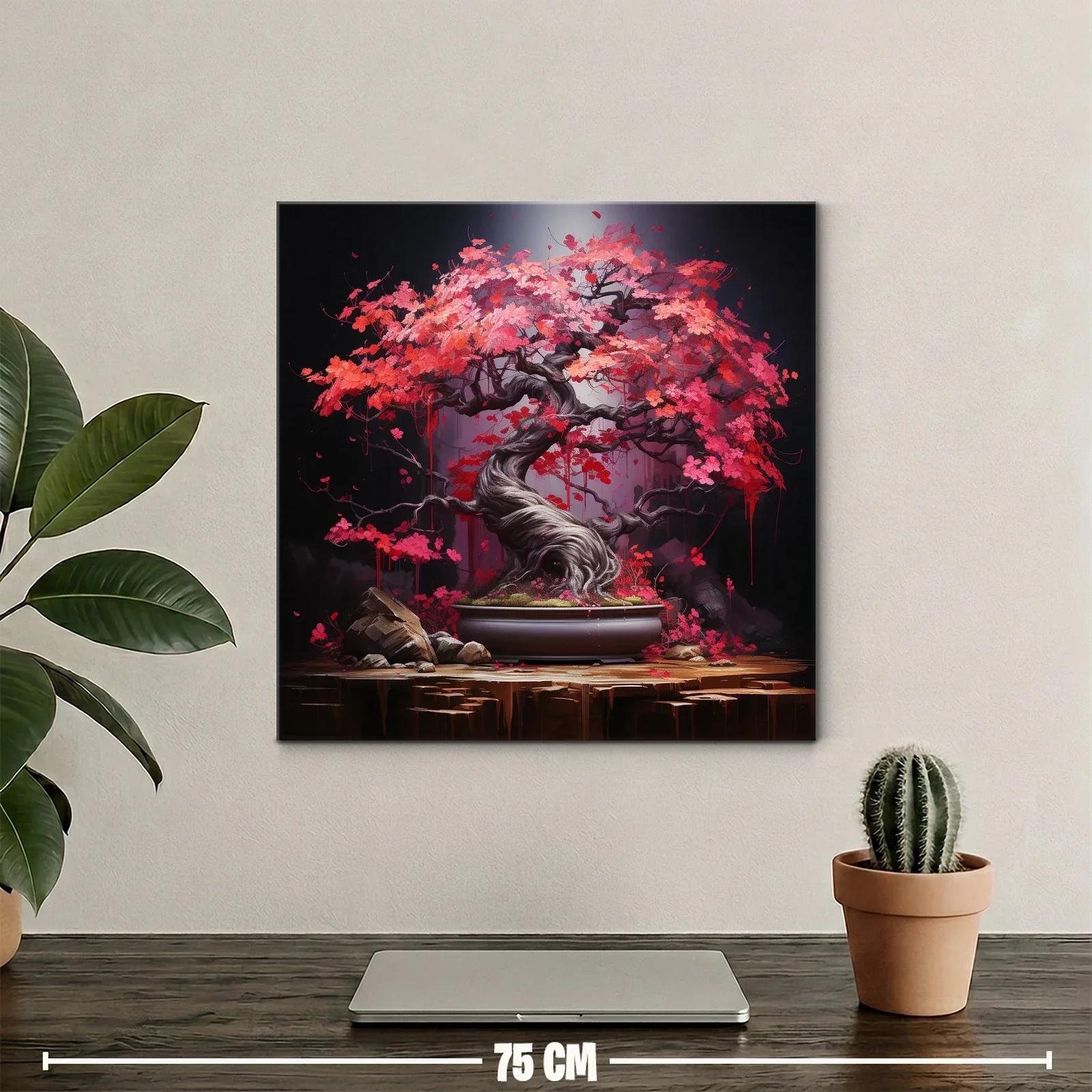 Armonía natural con bonsái de intensos pétalos rosas y rojos — miniatura 2