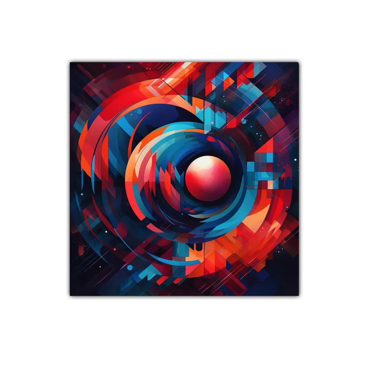 Cuadro abstracto con formas circulares en tonos brillantes — miniatura 1