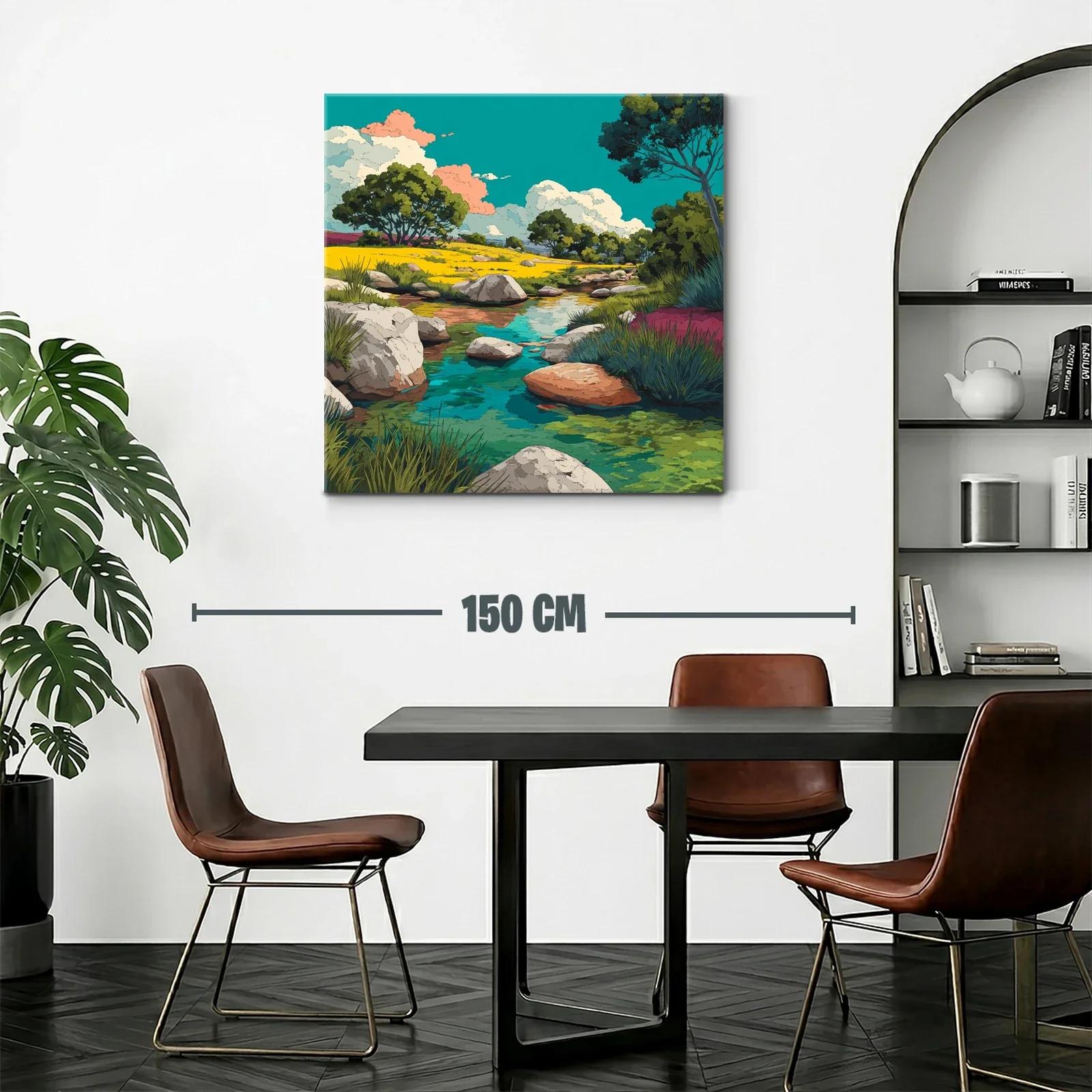 Paisaje natural con río sereno y árboles verdes — miniatura 2