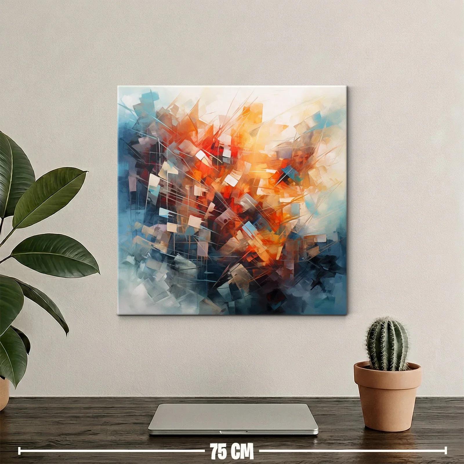 Composición abstracta vibrante en tonos cálidos y fríos — miniatura 2