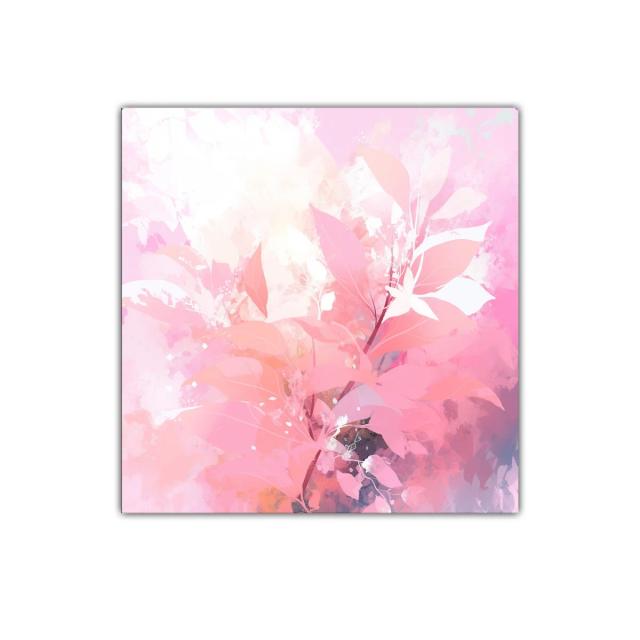 Cuadro decorativo con motivo floral en tonos rosas y suaves