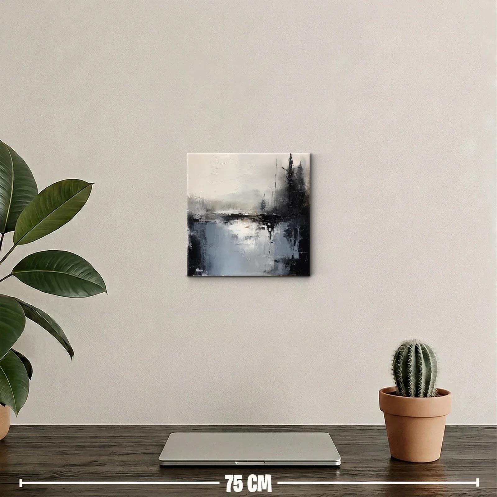 Paisaje abstracto en tonos neutros y contraste dramático — miniatura 2