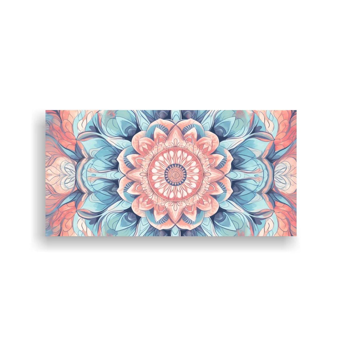 Cuadro mandala floral con líneas finas decorativas