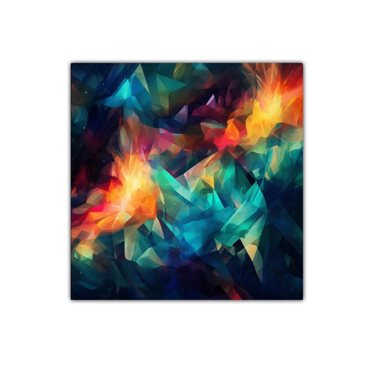 Cuadro abstracto con explosión de colores vibrantes — imagen principal