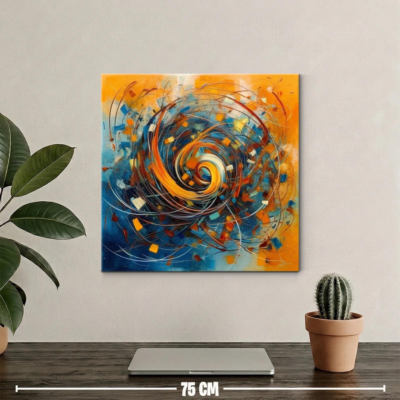 Composición dinámica con espiral de tonos cálidos y fríos — miniatura 2