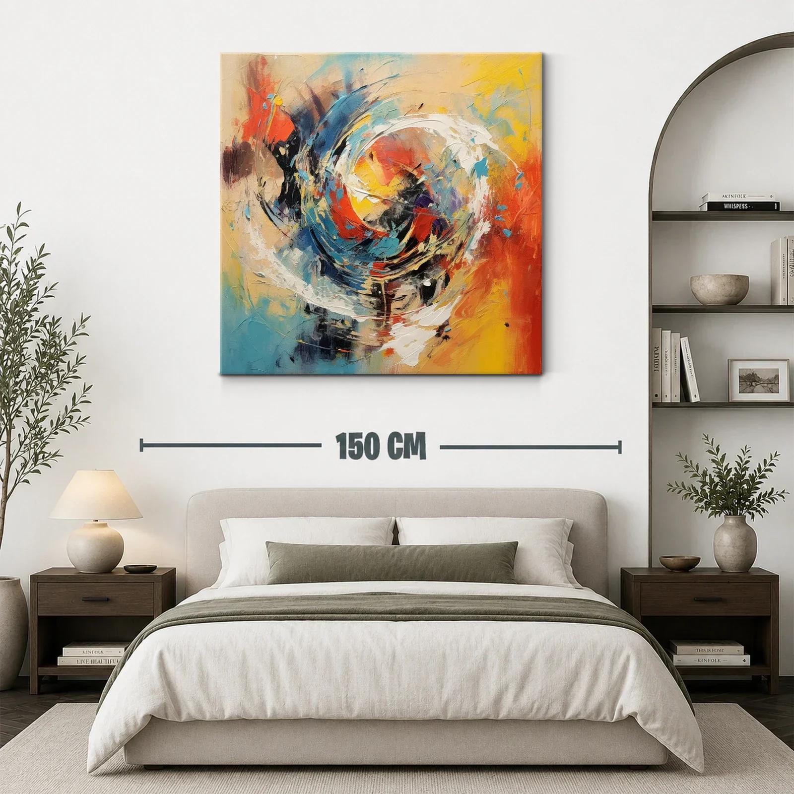 Cuadro abstracto con energía y dinámica vibrante — miniatura 3