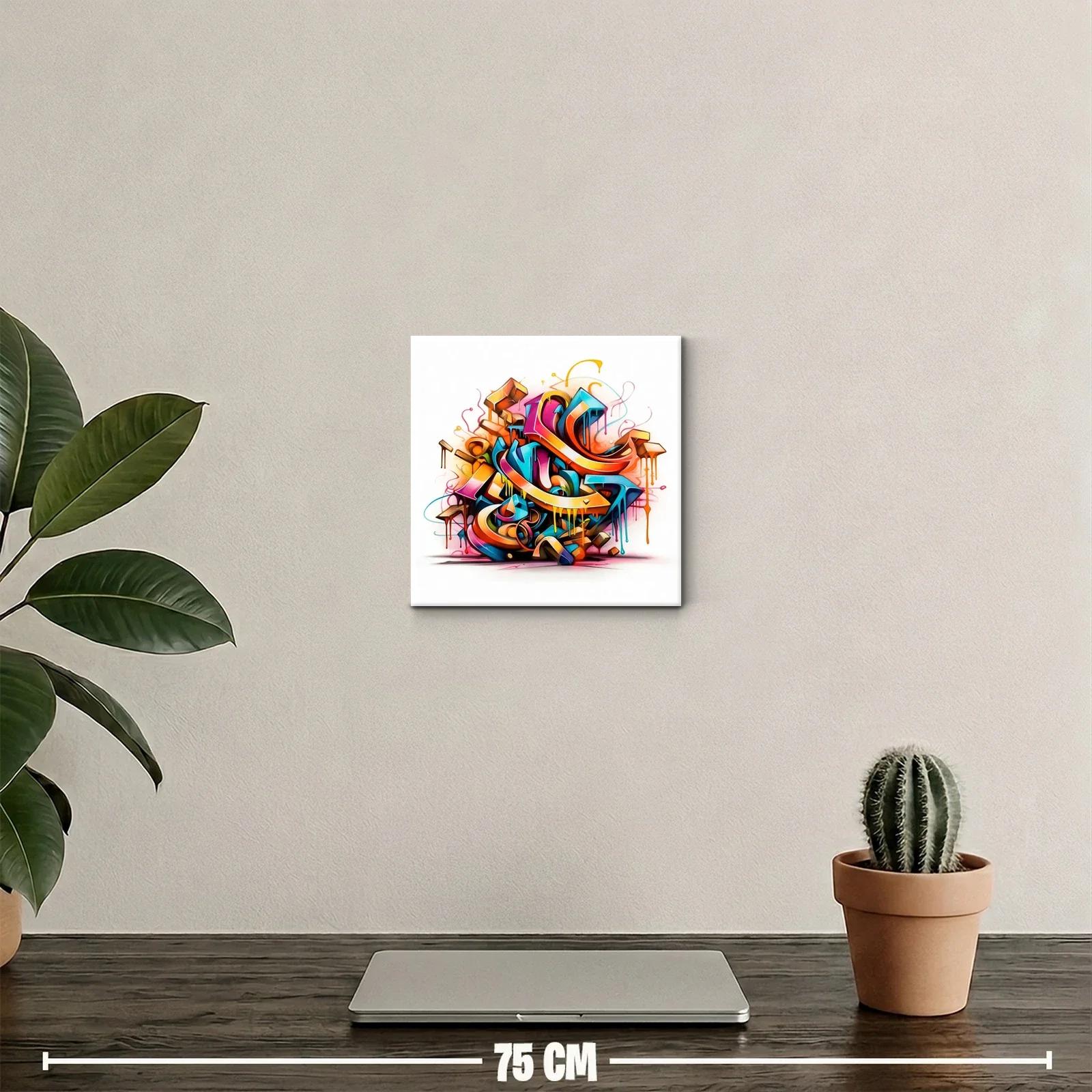 Arte urbano vibrante con formas y colores dinámicos — miniatura 2