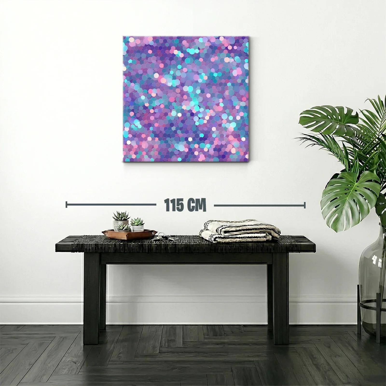 Cuadro abstracto con patrones circulares en tonos pastel — miniatura 2
