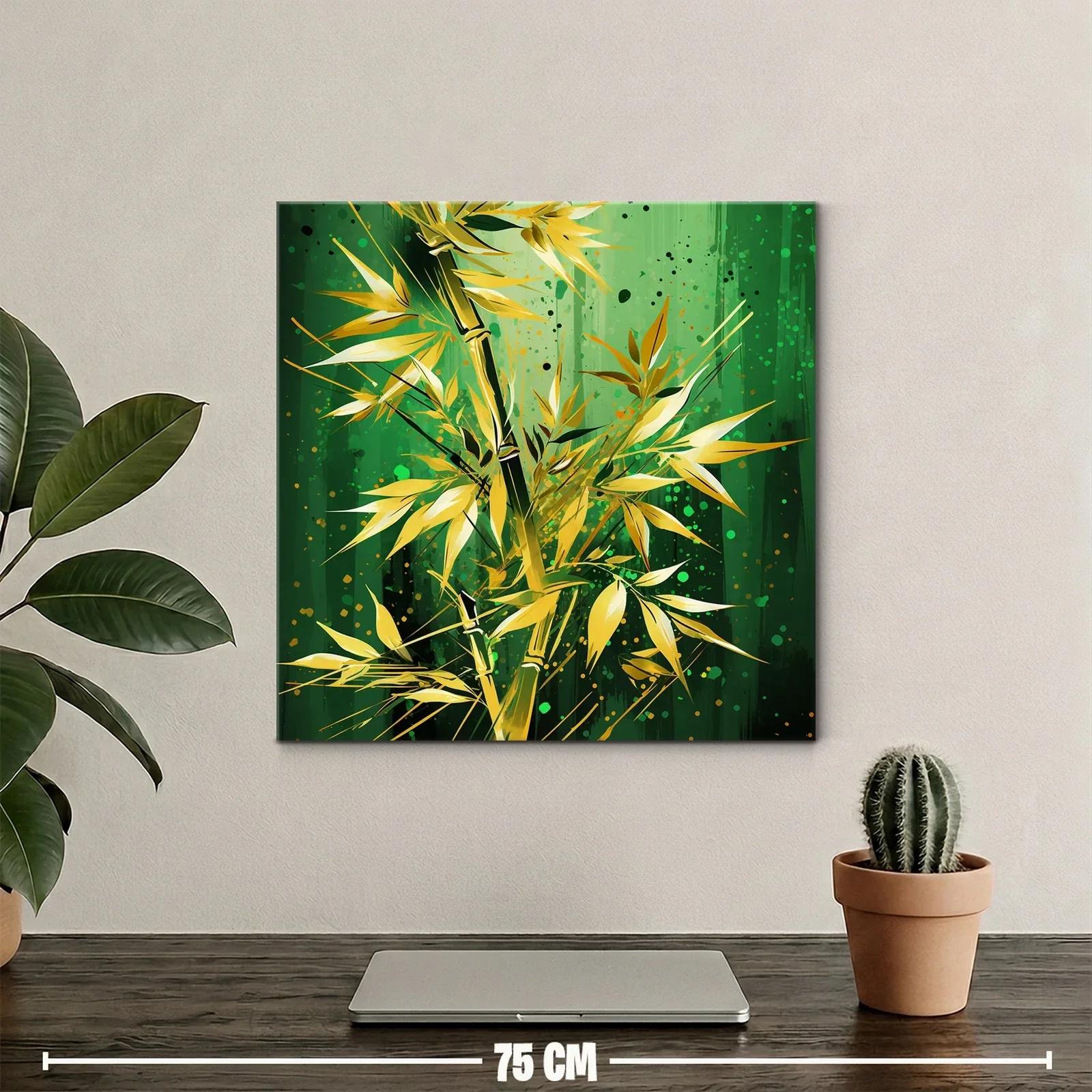 Elegancia natural en tonos verdes y dorados con bambú — miniatura 2