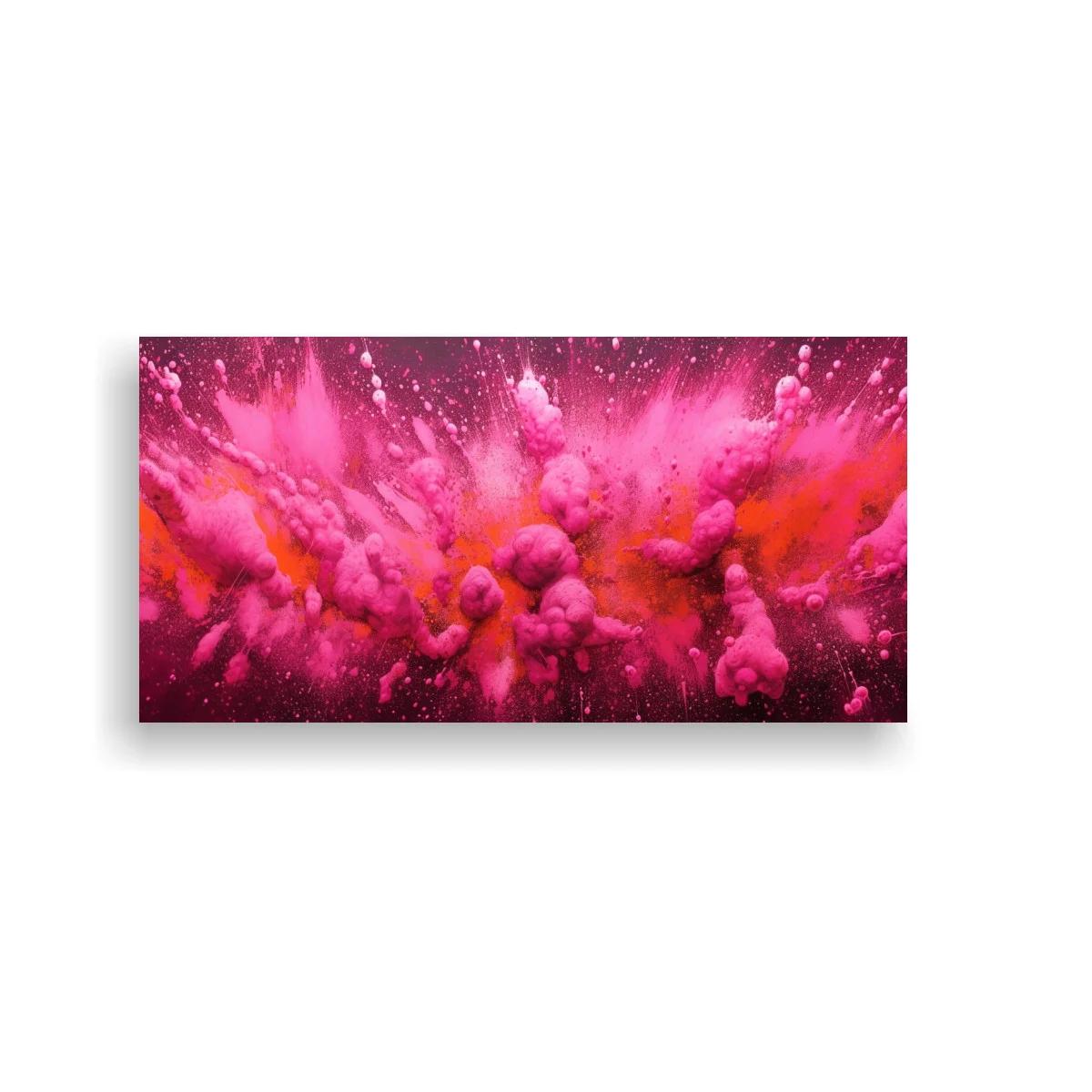 Cuadro explosión de polvo rosa con fondo oscuro — imagen principal