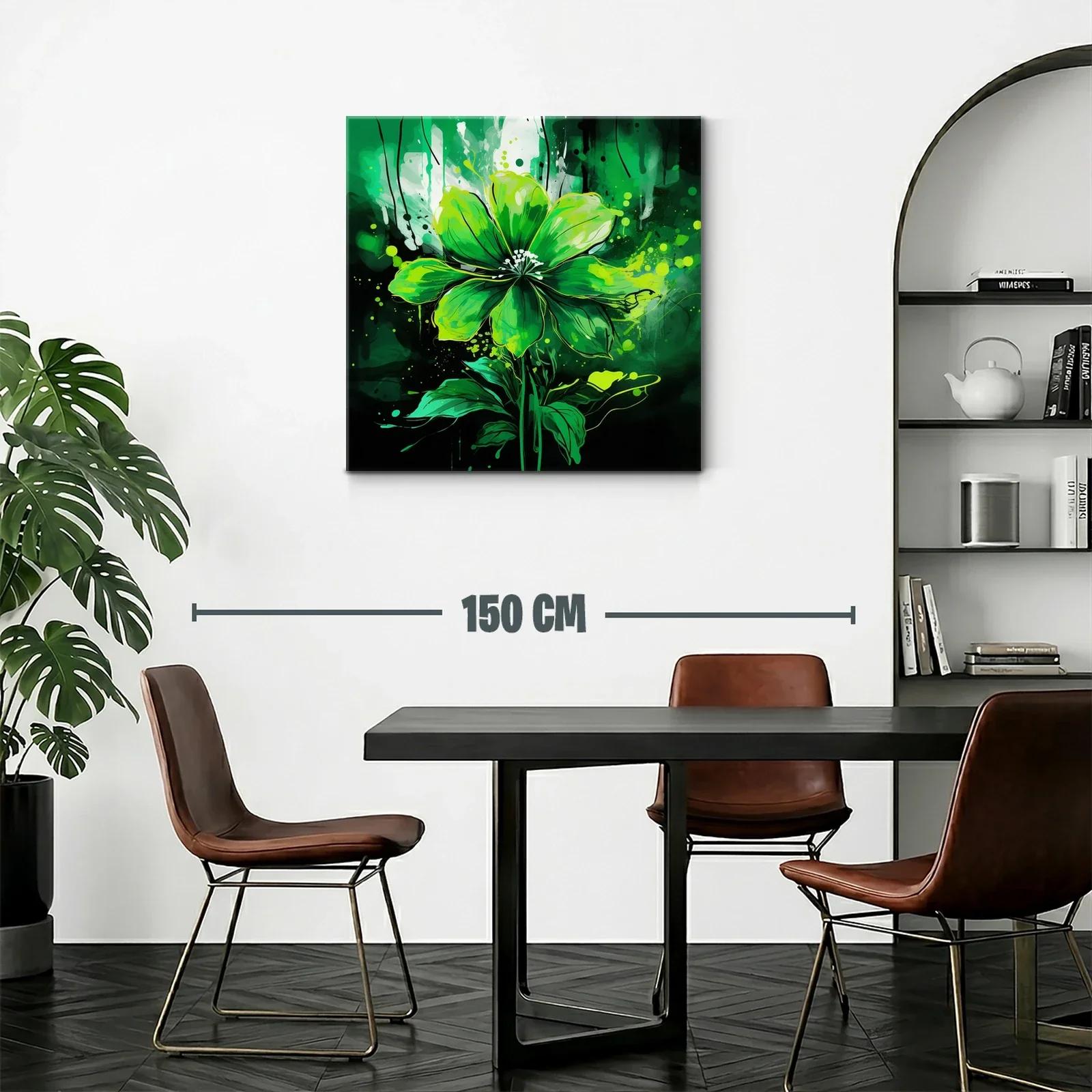 Flor verde vibrante con trazos expresionistas — miniatura 2